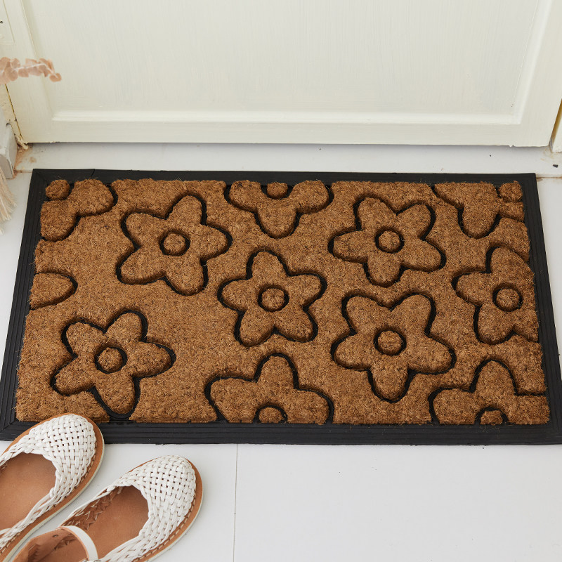 【户外】认真进口椰棕地垫 入户门垫防滑进门垫地毯 向阳花开,居家布艺,家用脚垫,淘宝优惠券,粉丝福利购,淘宝优惠卷