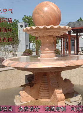 欧式圆雕园林大型流水景观