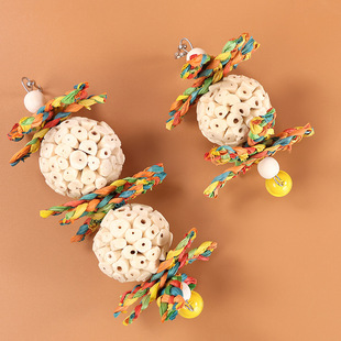 鹦鹉啃咬玩具通草球益智鸟笼装饰藤球牡丹虎皮抓咬磨嘴挂串