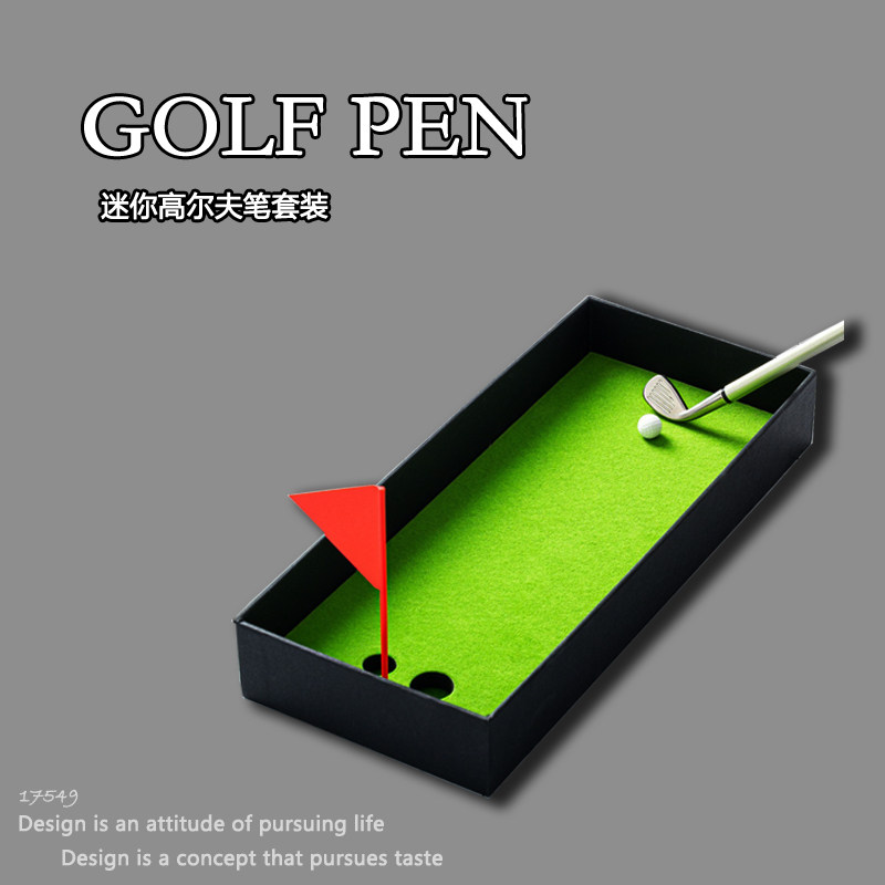 搞怪高尔夫套装笔生日礼物男女朋友创意解压高尔夫球杆圆珠笔礼盒