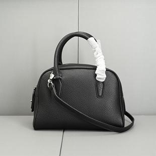 真皮保龄球包22cm头层牛皮手提包羊皮内里女百搭单肩斜挎包时尚潮