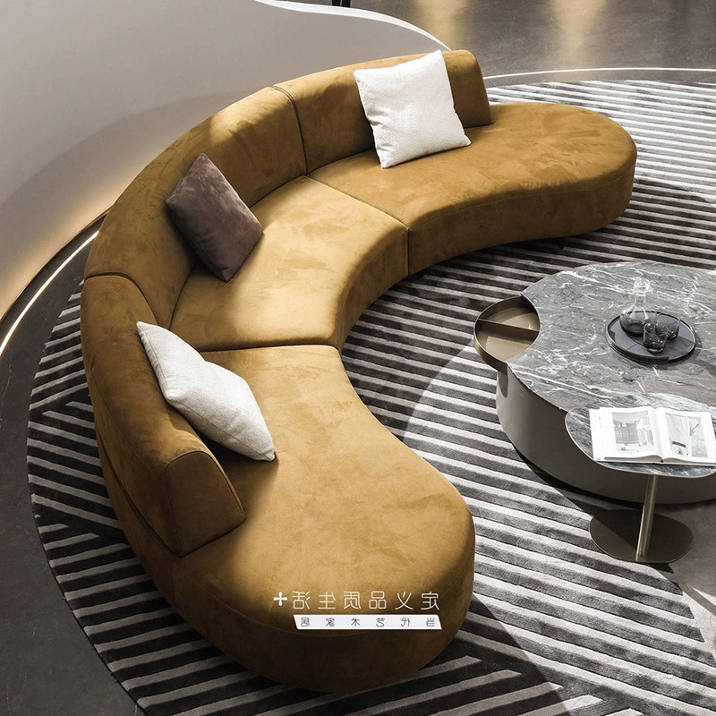 轻奢弧形月亮沙发酒店大堂圆弧美容院售楼处洽谈休息接待别墅沙发,住宅家具,布艺沙发,淘宝优惠券,粉丝福利购,淘宝优惠卷