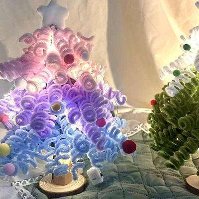 创意超大号扭扭棒圣诞树扭扭棒手工diy材料包圣诞节氛围摆件礼物