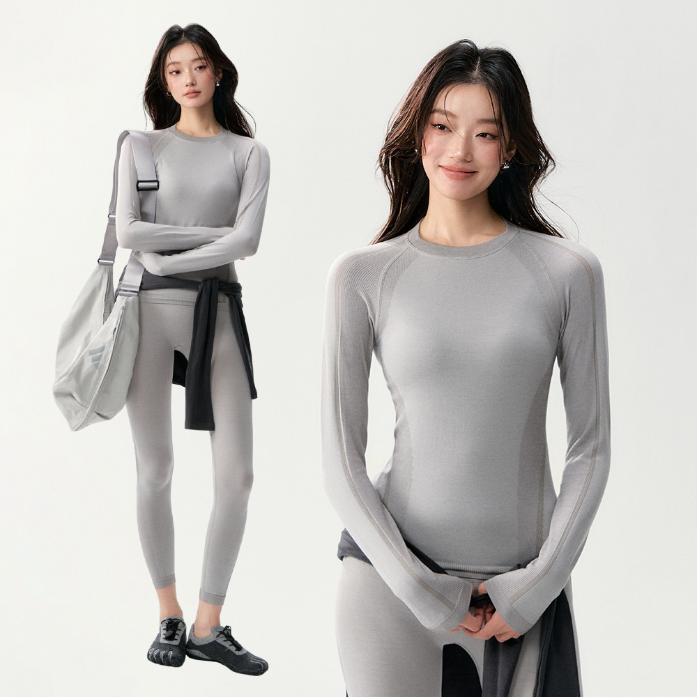 美利奴羊毛瑜伽服上衣女保暖户外滑雪登山速干衣健身长袖运动套装,运动/瑜伽/健身/球迷用品,瑜伽t恤,淘宝优惠券,粉丝福利购,淘宝优惠卷