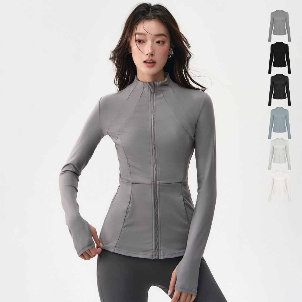 秋冬瑜伽服上衣女立领拉链修身专业骑行跑步训练运动健身长袖外套,运动/瑜伽/健身/球迷用品,瑜伽外套,淘宝优惠券,粉丝福利购,淘宝优惠卷