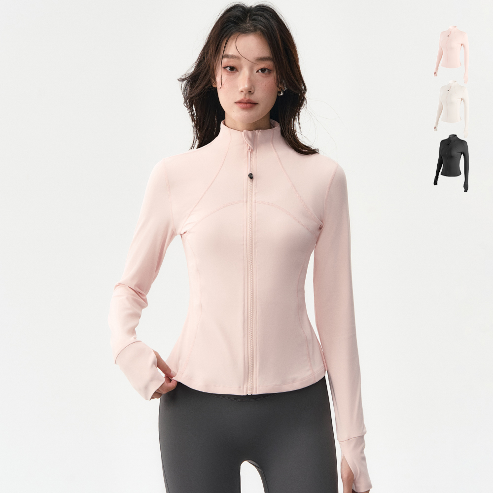 拉链立领健身衣训练速干运动长袖