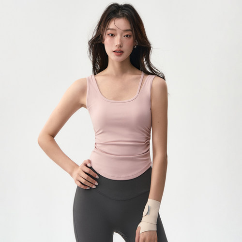 裸感美背瑜伽服吸湿排汗运动上衣