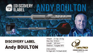 COSMO DARTS DISCOVERY LABEL Andy Boulton STEEL 21g/23g