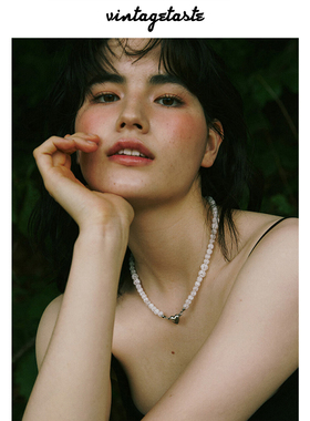 石头吸铁石前扣日系风项链