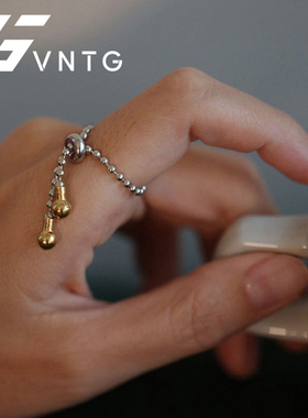 VINTAGETASTE 金银双色简约流苏ins风小众设计感可调节高级感戒指