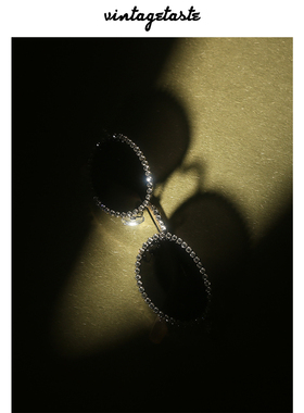 镶钻华丽风格椭圆形墨镜偏光镜