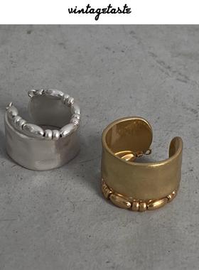 日系复古宽版做旧感铜戒指