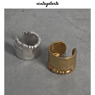 VINTAGETASTE 原创设计日系风双绳链条宽版做旧感松本惠奈铜戒指