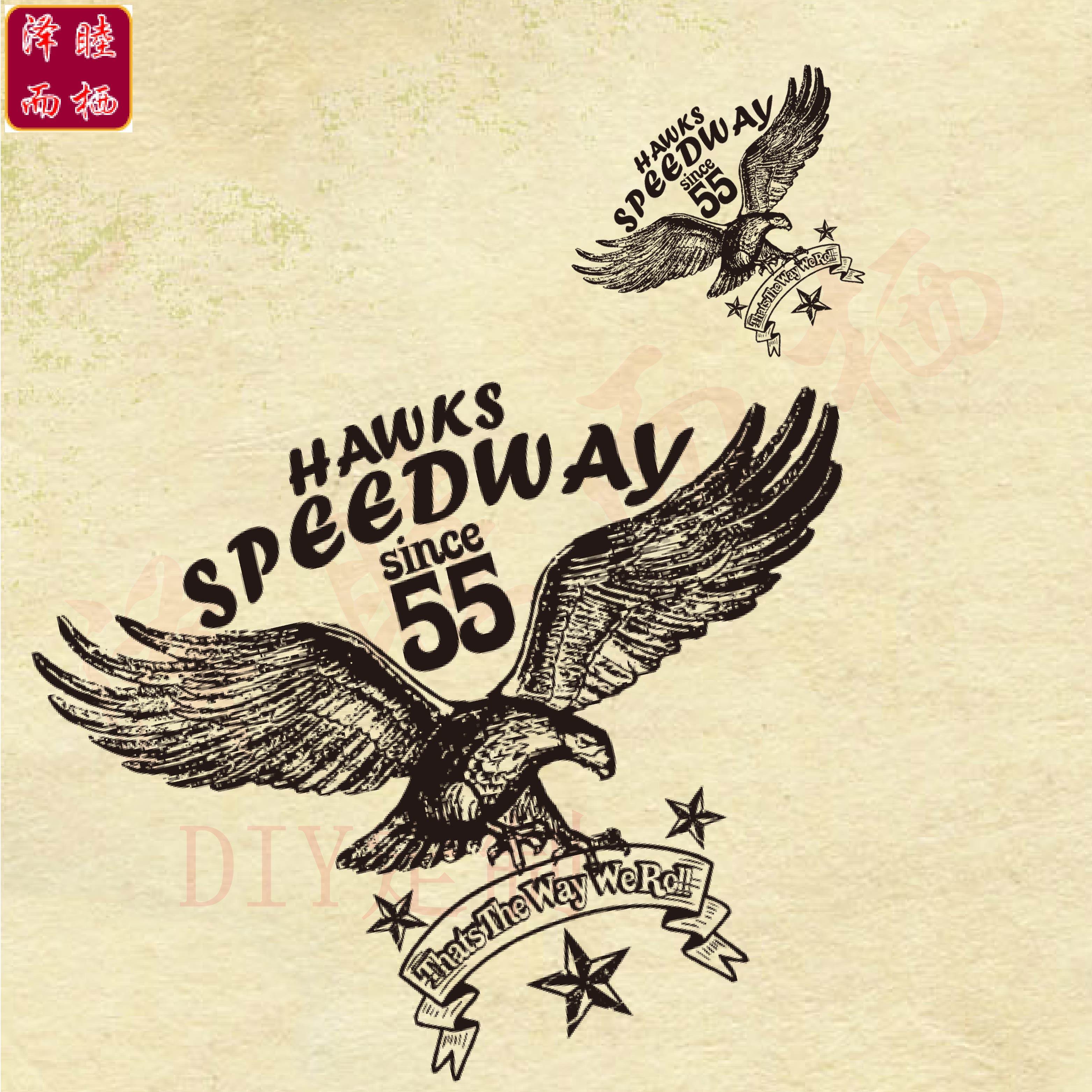 热转印大号鹰图案男装纯色t恤卫衣胸前贴耐高温来图定制熨斗烫贴