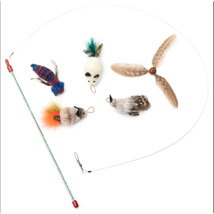 美国产gocat逗猫棒逗猫绳钢丝羽毛逗猫棒可替换美国兽医研发推荐