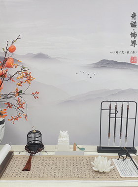 新中式风画卷会所全案组合花器