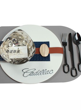 轻奢风样板房间西餐盘装饰摆件