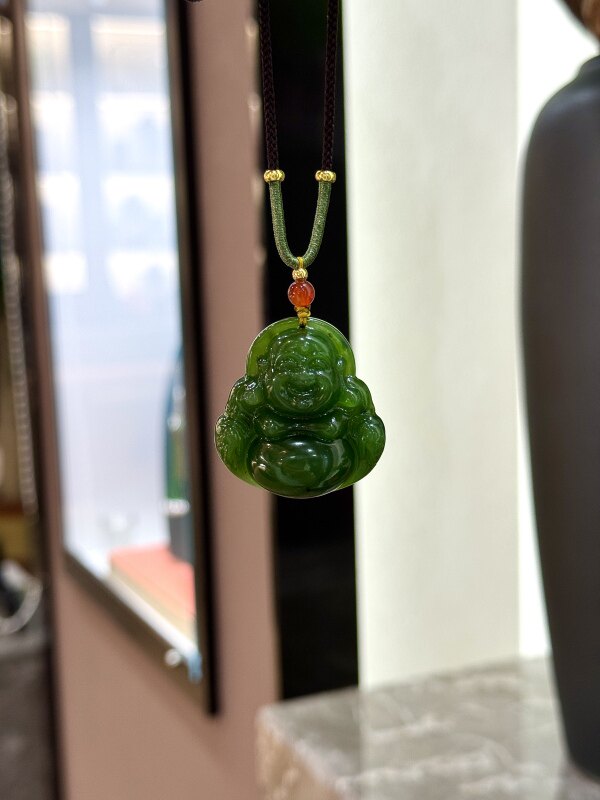 【甄老板专属】和田碧玉佛公挂饰（部分带黑点）/多样性发其一