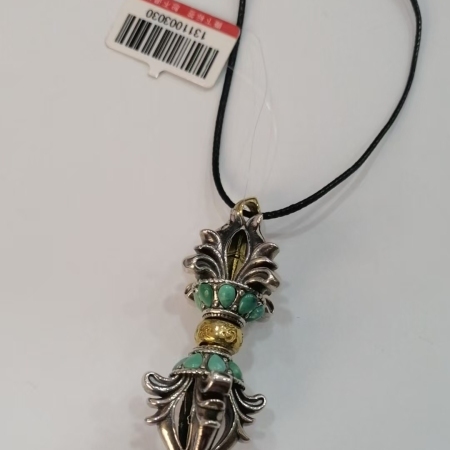 玉见礼| 【罗娜专属】S925银镶嵌绿松降魔十字杵/多样性发其一