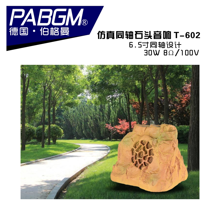 PABGM T-602 6.5寸定阻同轴音响 定压仿真石头花园背景音乐喇叭