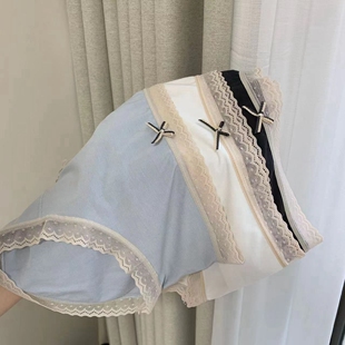 莫代尔蕾丝石墨烯纯棉全棉抗菌裆内裤女士大码夏季薄款中腰三角裤