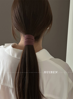 4条装~布艺无接缝低马尾发圈头绳女简约高弹力不伤发扎头皮筋发绳