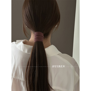 4条装~布艺无接缝低马尾发圈头绳女简约高弹力不伤发扎头皮筋发绳