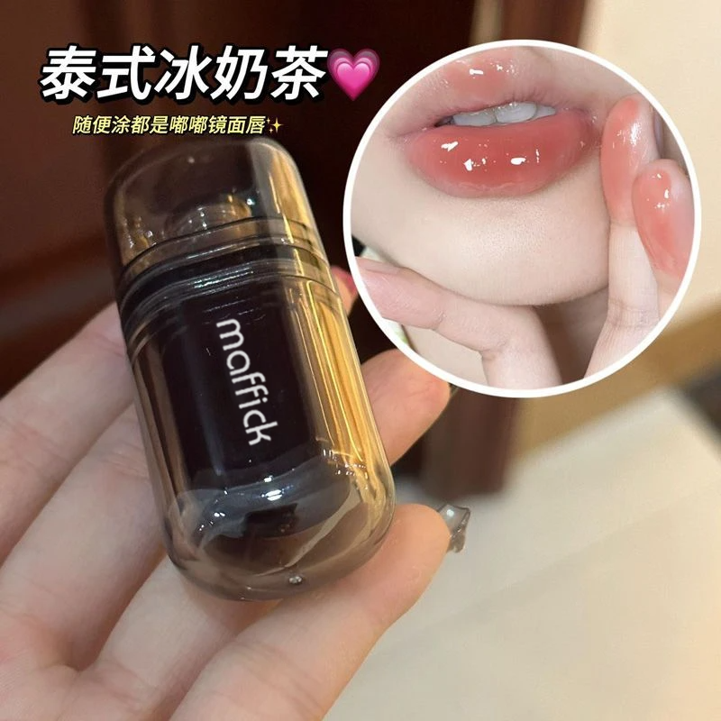 冰夜透明冰块镜面唇蜜唇彩玻璃唇保湿水光唇釉成膜染唇显白伪素颜