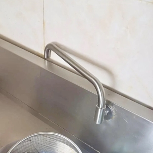 入墙式 304不锈钢旋转水龙头餐馆酒店摇臂专用灶台摇摆龙头饭店