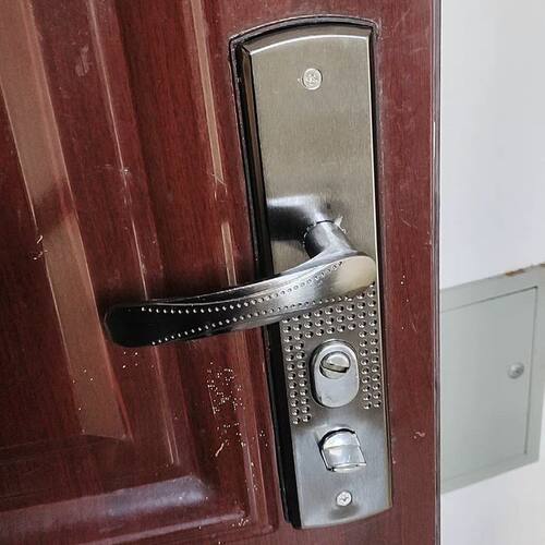 防盗门门锁铝合金锁具执手锁拉手包邮标准黑金面板孔距一付把手