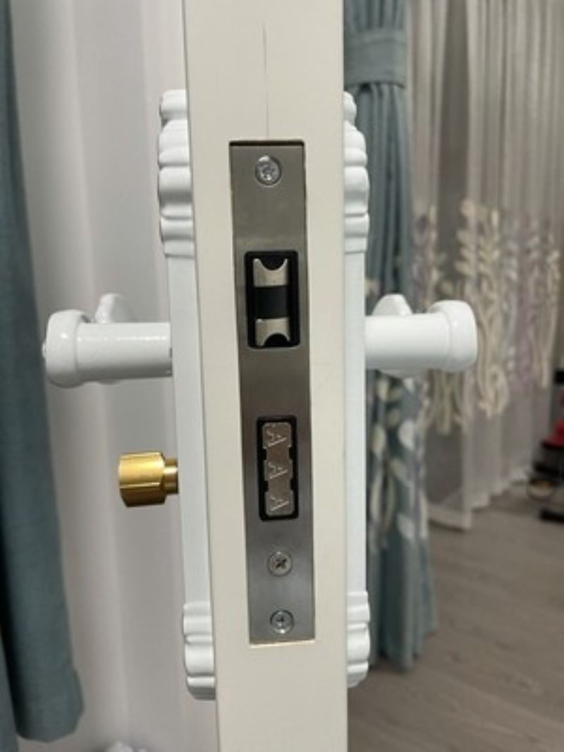 静音门把手复古实木门新门装锁厕所房门锁套装象牙白简约卧室门锁