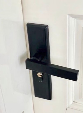 门把手房门锁卫生间木门黑色换锁锁具通用执手免改孔卧室门不锈钢
