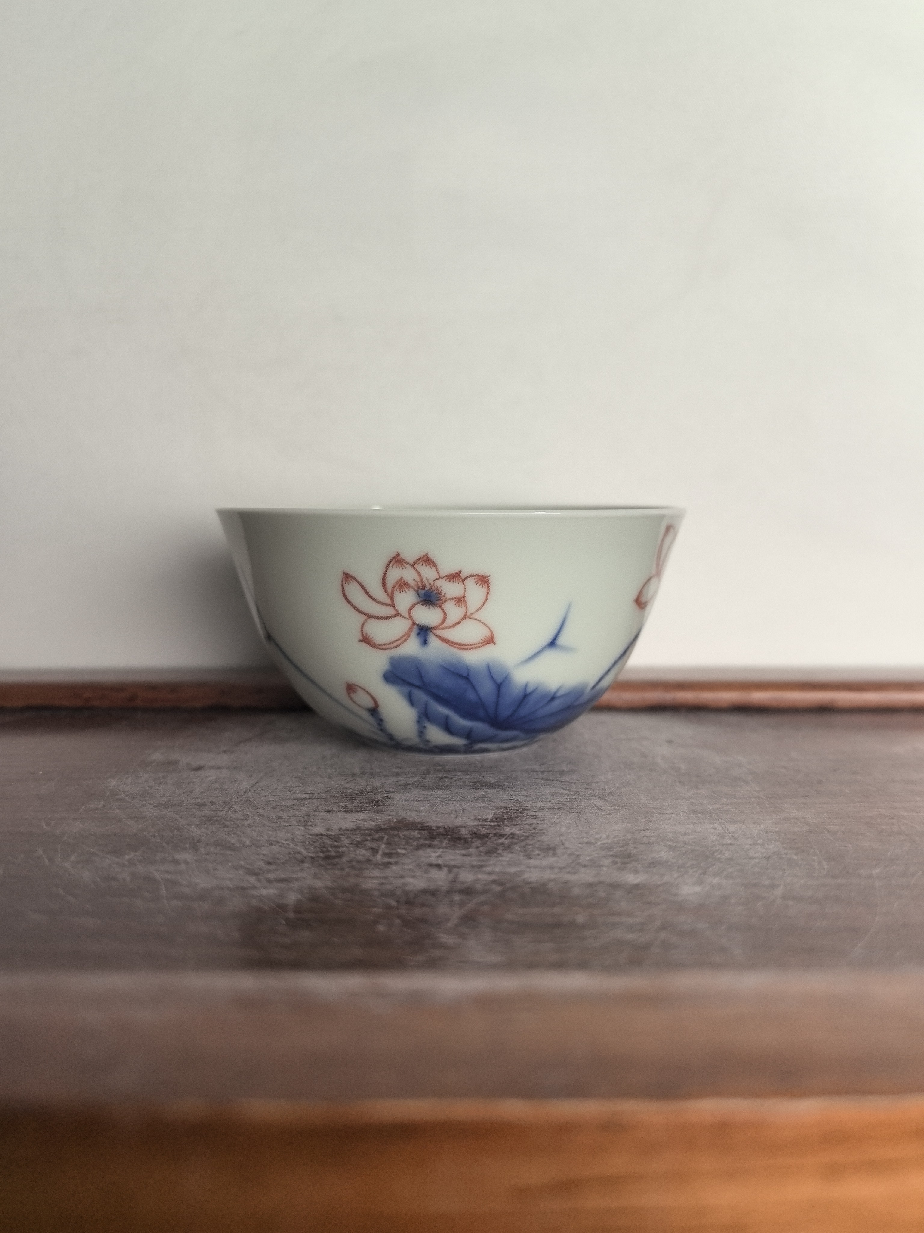 长物居柴窑景德镇瓷器茶杯手绘青花釉里红主人杯品茗杯茶碗功夫杯