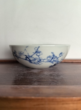 长物居柴制茶碗普洱杯景德镇瓷器手绘青花瓷主人杯品茗杯陶瓷茶盏