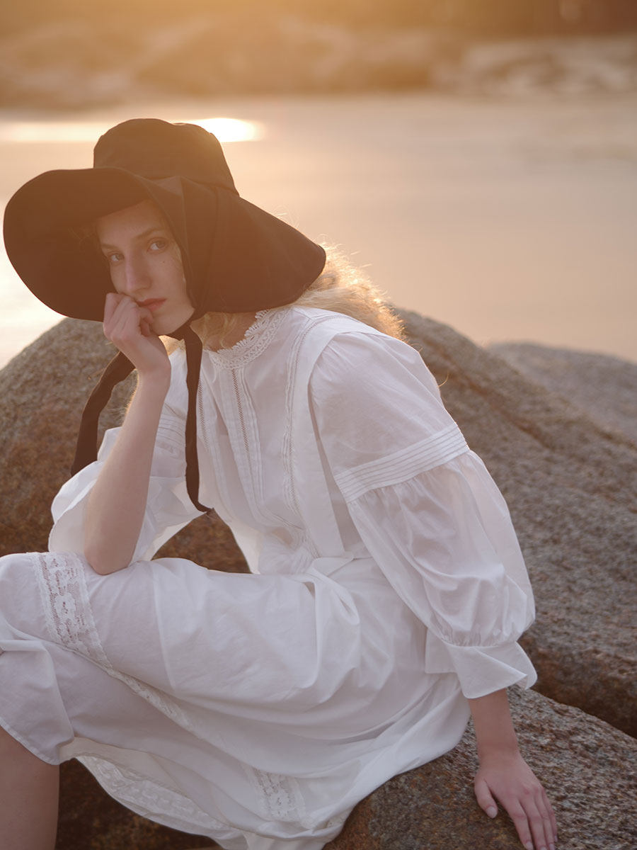 英式庄园茶歇会|微透棉料|复古蕾丝拼接连衣裙
