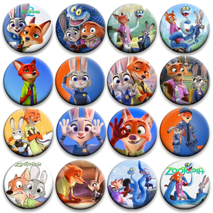 疯狂动物城2系列动物总动员动漫徽章吧唧58mm收藏胸章挂件批发