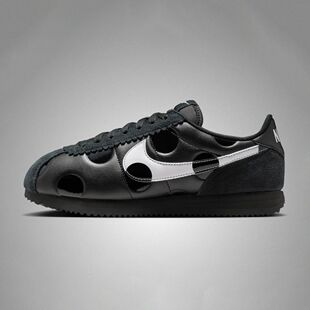 NIKE耐克女鞋黑白Cortez光泽波点运动鞋低帮复古休闲鞋IR1332-001