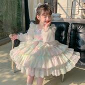 女童秋冬连衣裙新款 儿童洋气洛丽塔公主裙宝宝高端蓬蓬蛋糕裙生日