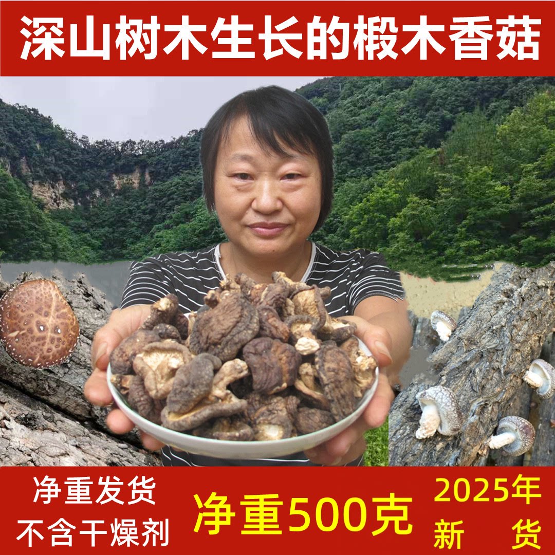 香菇干货野生椴木香菇特级家用500g2025年湖北特产干冬菇小花菇