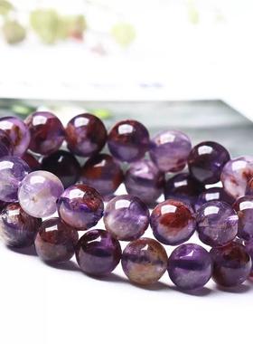 纯天然紫幽灵手链女款男士紫钛晶23Auralite单圈水晶手串异象幽灵