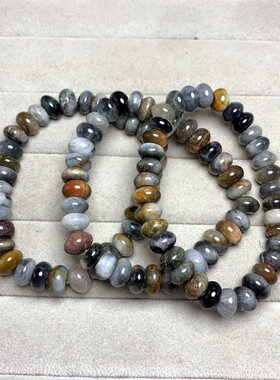 捡漏天然鹰眼石盘珠手链稀少