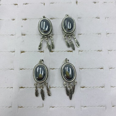 天然太赫兹捕梦网吊坠男女镶嵌圆牌复古个性项坠首饰品10*14mm