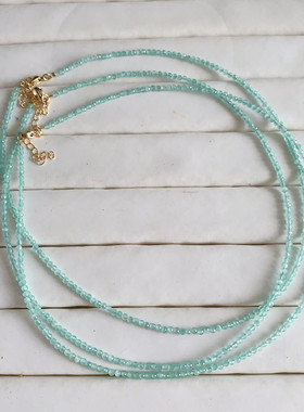 薄荷绿猫眼尖晶锁骨链