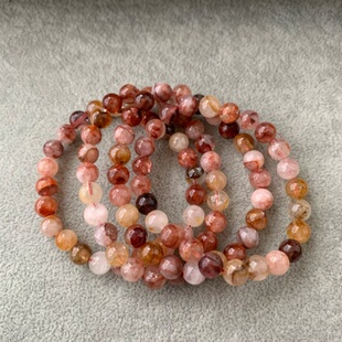天然红胶花石手链约7.8mm左右单圈手串