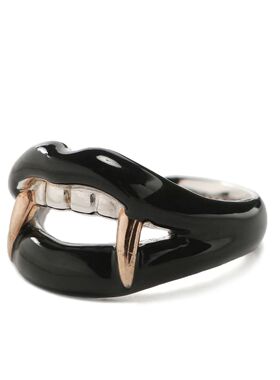 TOP-YAMAMOTO创意牙齿造型戒指黑色金属个性时尚指环男女通用