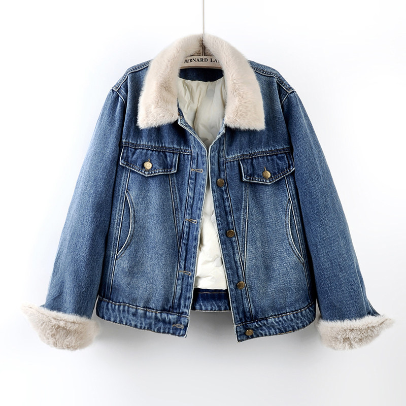 2025冬季新款韩版复古毛领羽绒内胆牛仔外套女加绒加厚小个子上衣,女装/女士精品,短外套,淘宝优惠券,粉丝福利购,淘宝优惠卷