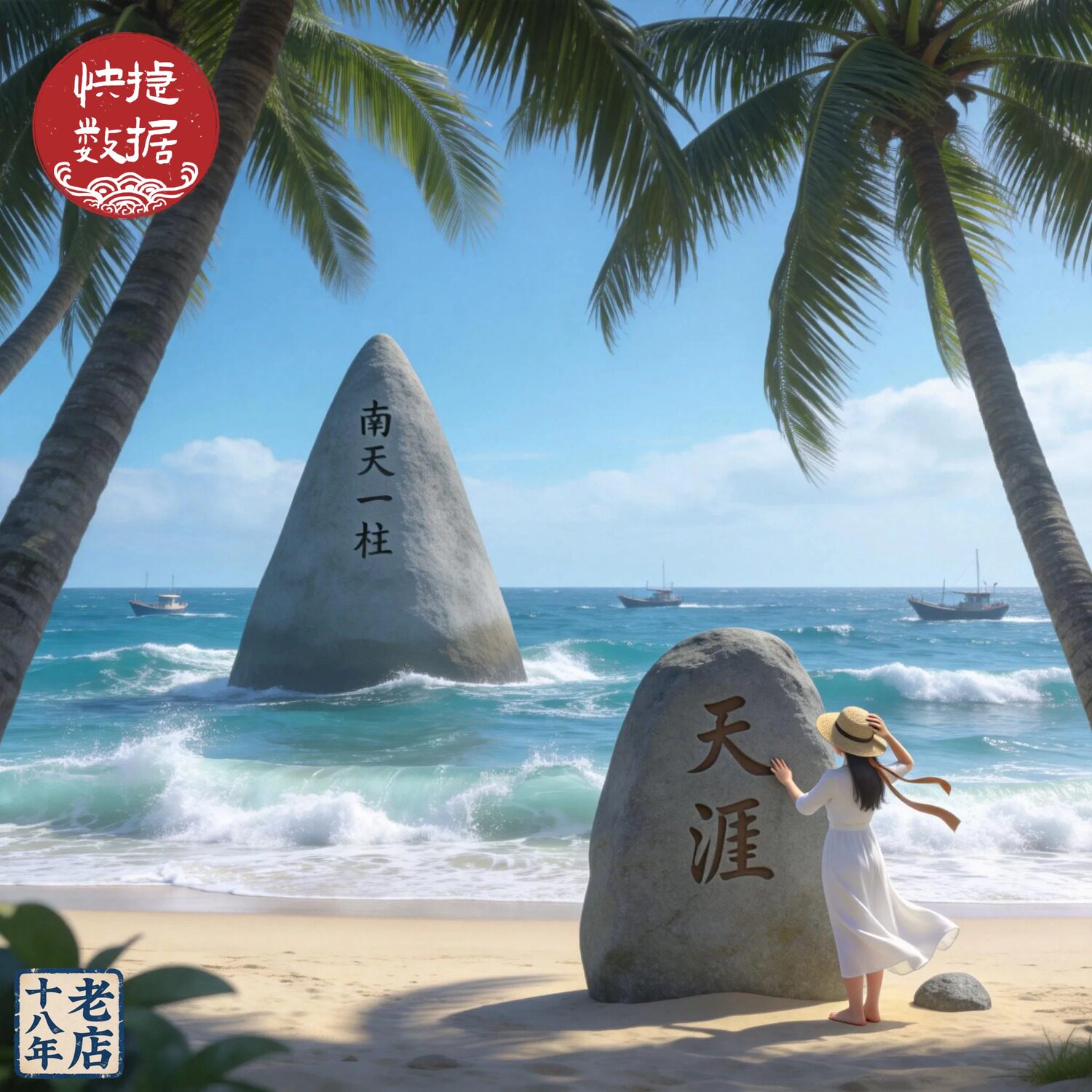 海岸海岛 插画 天涯海角|鼓浪屿|青岛栈桥|金石滩|北海银滩|普陀