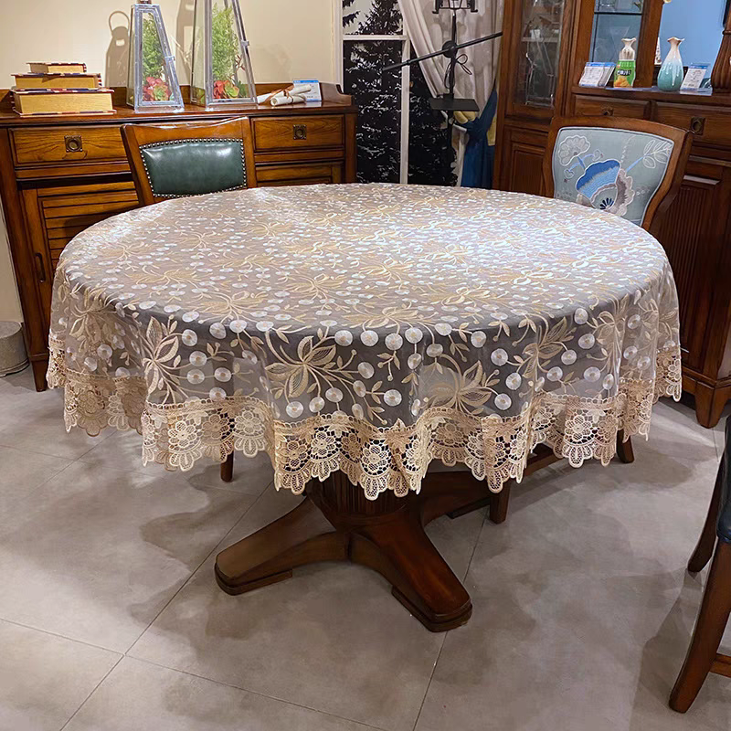 高级感蕾丝圆桌桌布小圆桌布布艺网纱欧式圆几布大圆桌餐桌茶几布,居家布艺,桌布,淘宝优惠券,粉丝福利购,淘宝优惠卷