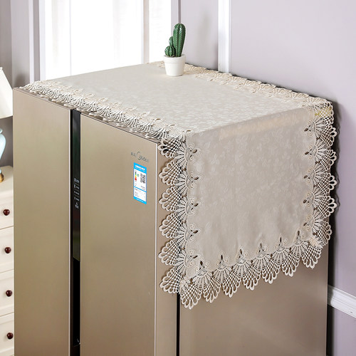 蕾丝冰箱盖布欧式对开门单双开门冰箱防尘罩洗衣机防尘布多用盖巾