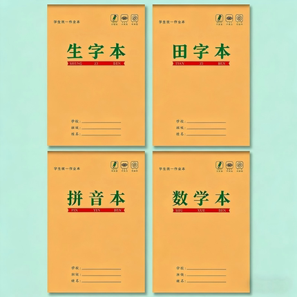 上翻32K作业本子小学生1-3年级统一标准生字本田字格拼音本数学本